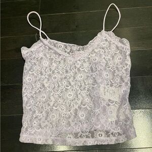Lace Spaghetti Strap Top - Light Purple
